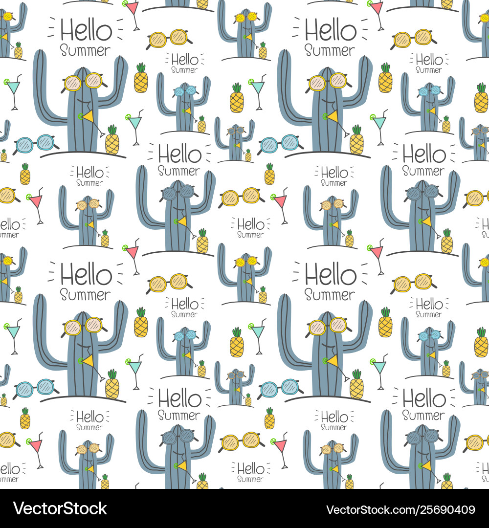 Cactus Pattern Background vector image