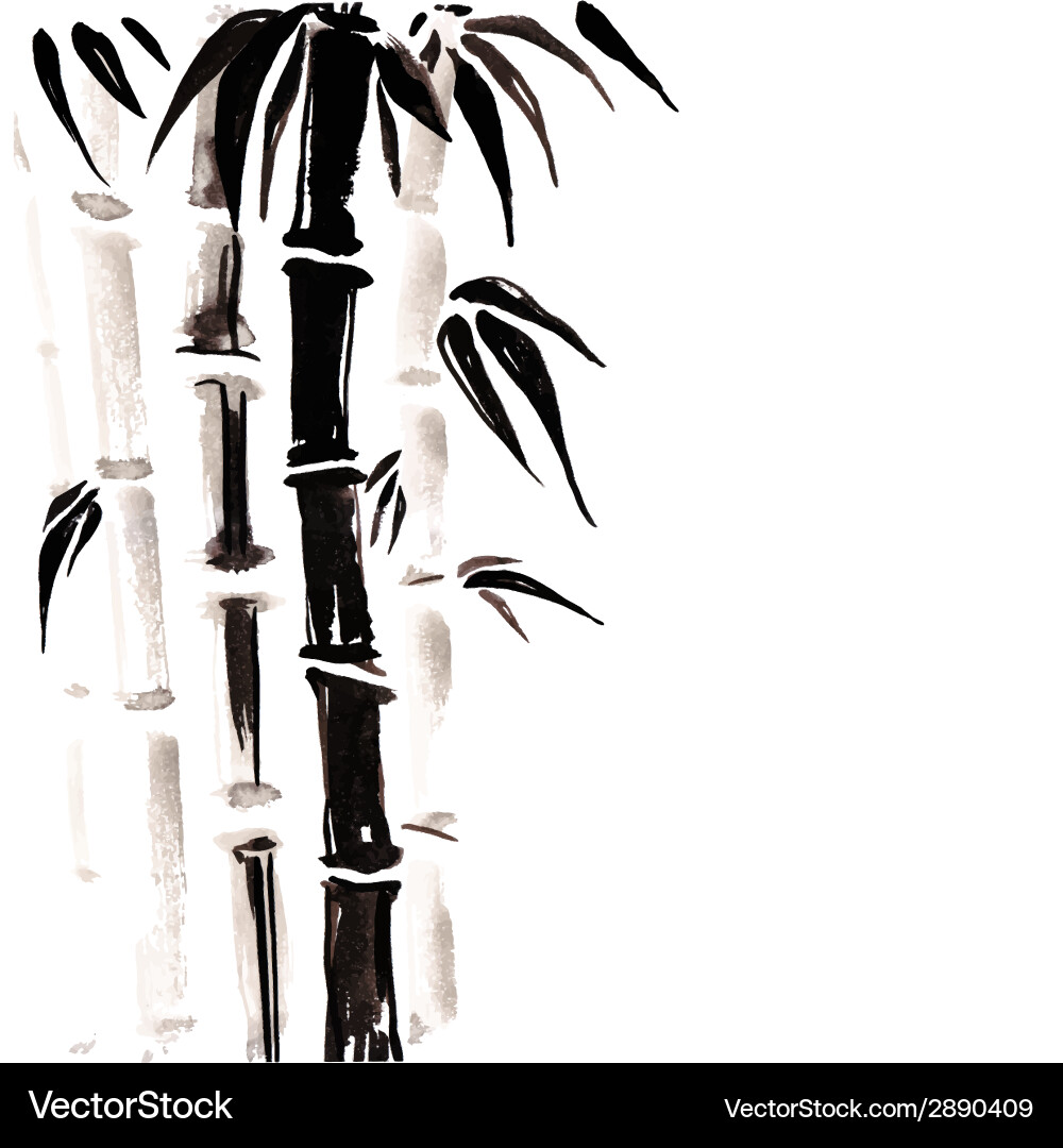 Chinese Bamboo Painting – Royalty-Free Vector | VectorStock, image size:1000x1080