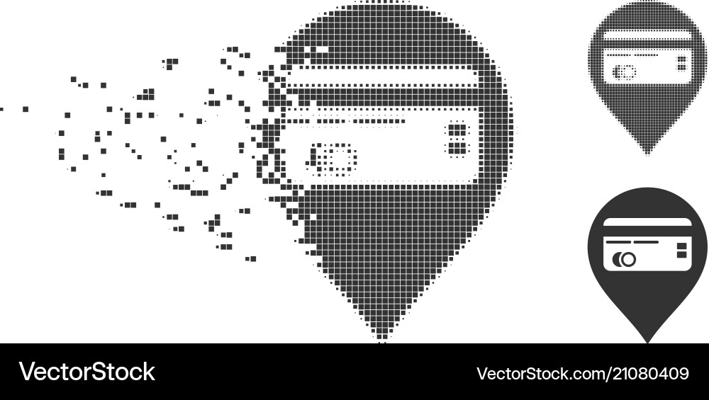 Credit card pointer decomposed pixel icon Credit card pointer decomposed pixel icon Vector Image