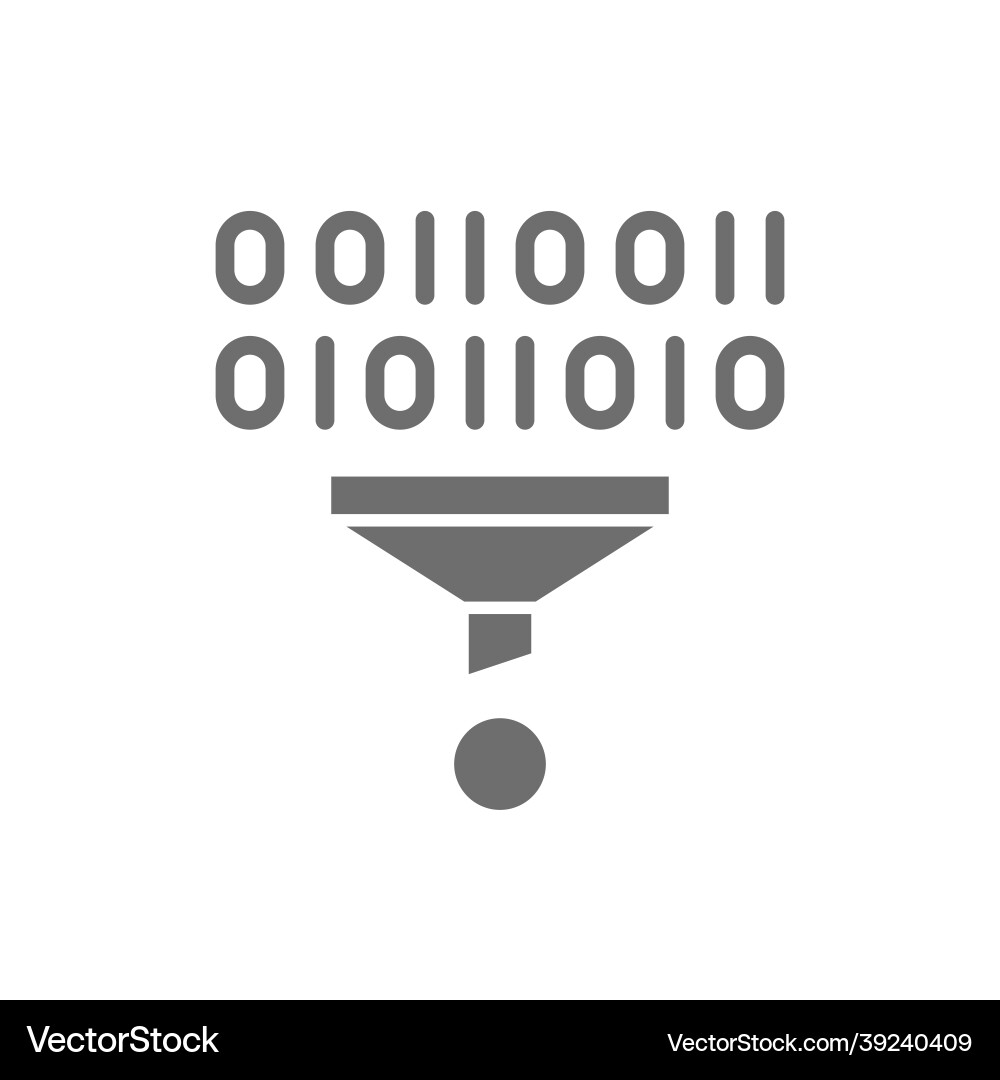 Filter funnel sorting data tunnel grey icon Filter funnel sorting data tunnel grey icon vector image