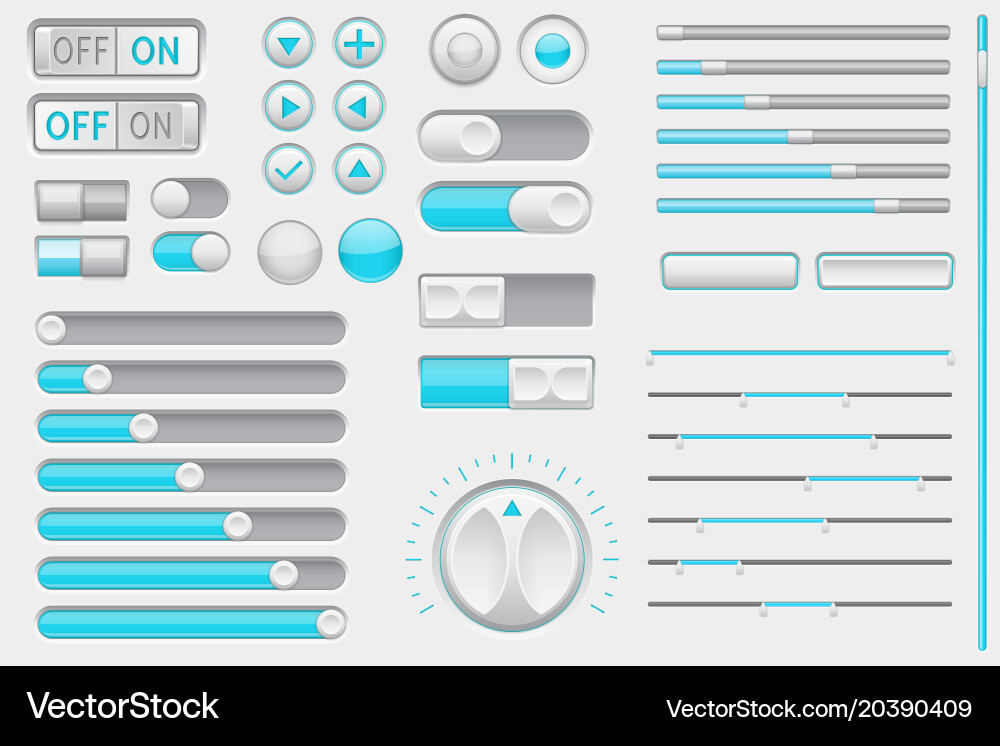 Interface buttons web toggle switch and push Vector Image