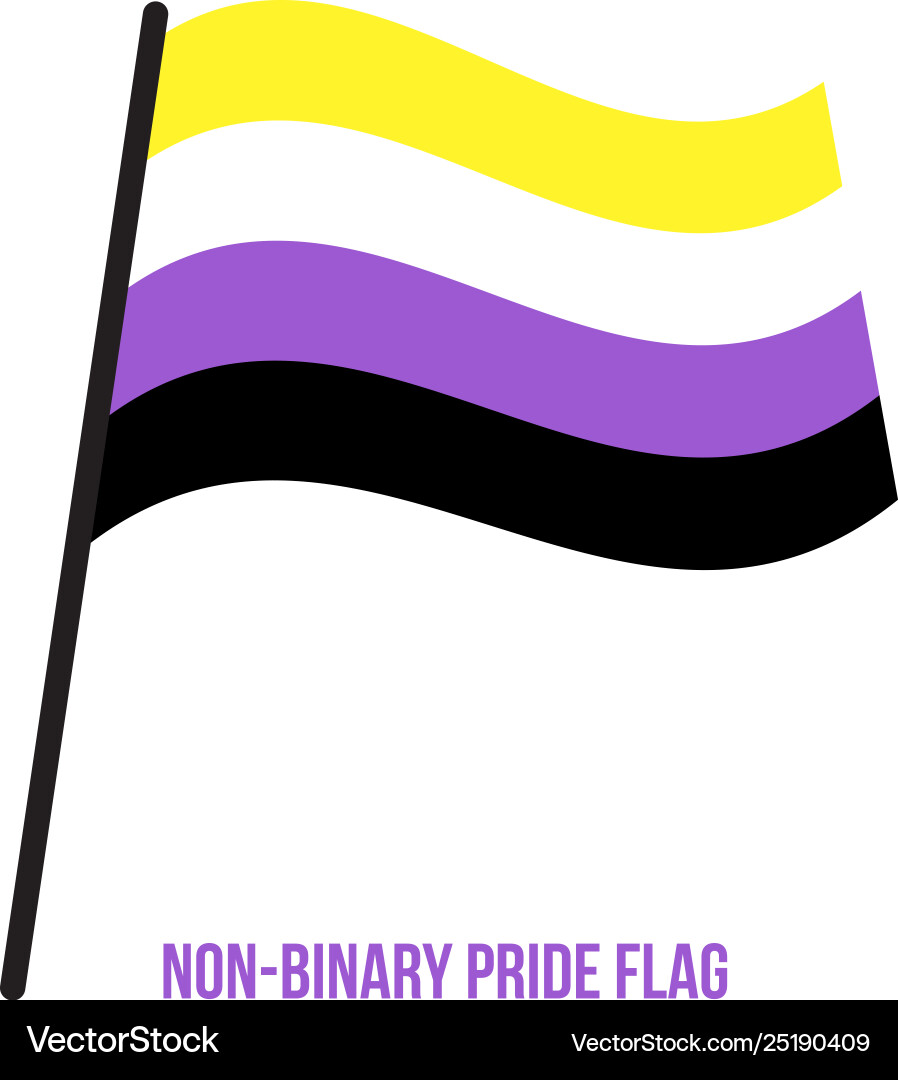 Non-binary pride flag waving designed Non-binary pride flag waving designed vector image