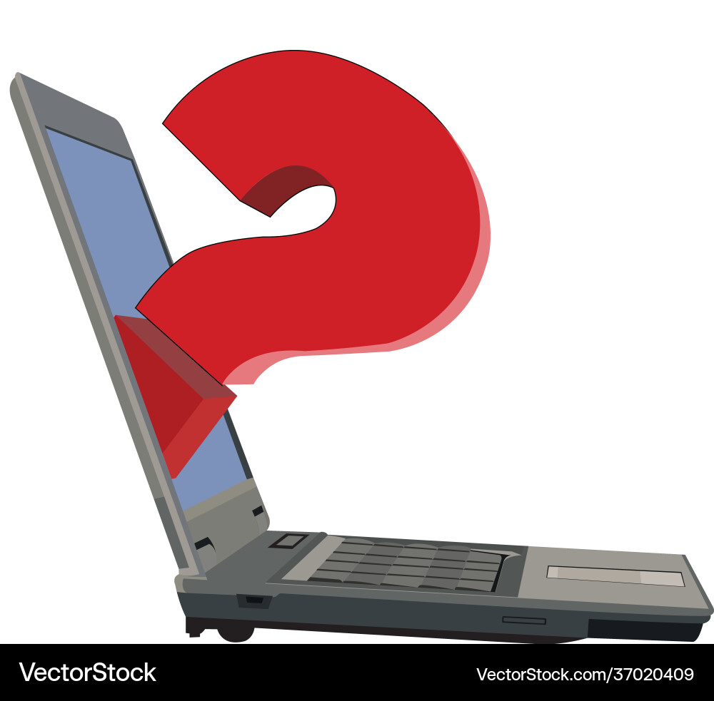 Questions via computer Vector Image