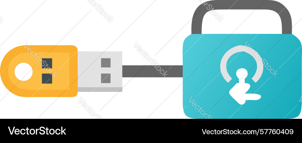Usb with padlock and refresh icon design vector image