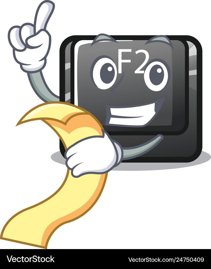 With menu button f2 isolated character With menu button f2 isolated character vector image