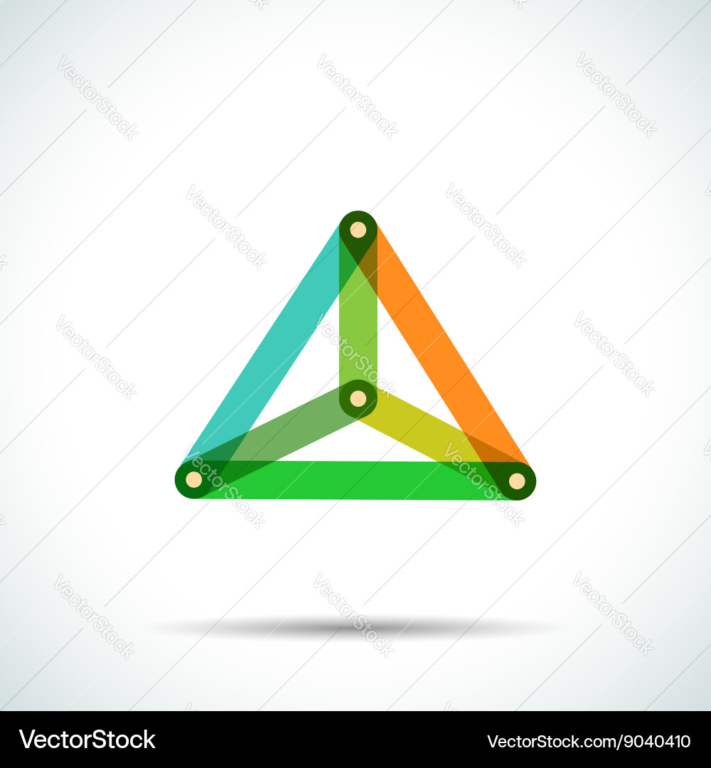 Abstract pyramid logo with intersecting vector image