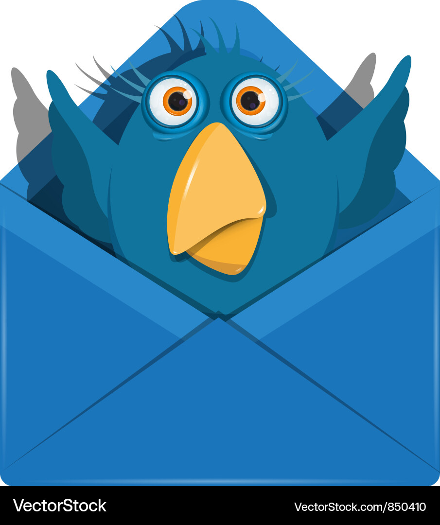 Bird in the envelope Vector Image