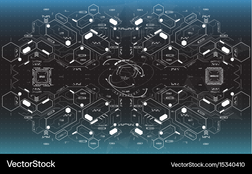 Conceptual template with hud elements background vector image