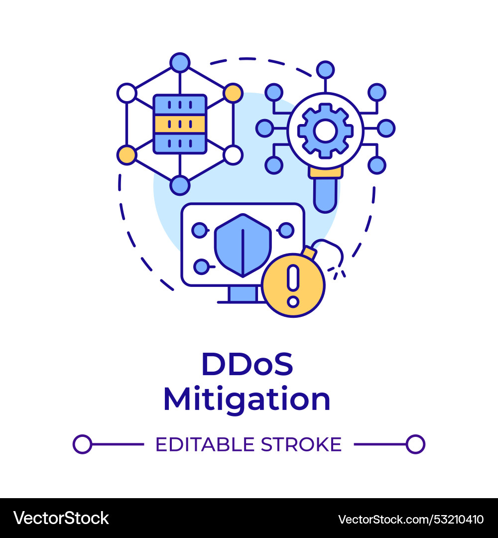 Ddos mitigation multi color concept icon Ddos mitigation multi color concept icon vector image