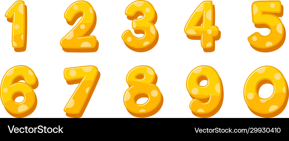 Font design for numbers one to zero on white Font design for numbers one to zero on white vector image