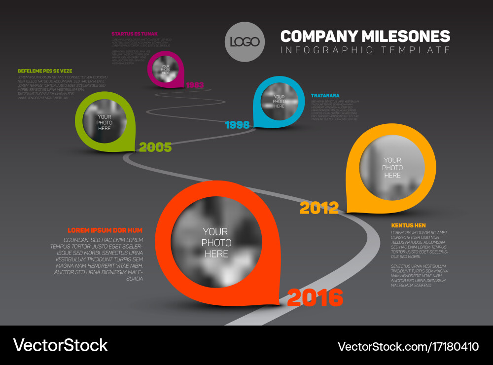 Infographic timeline template with pointers vector image
