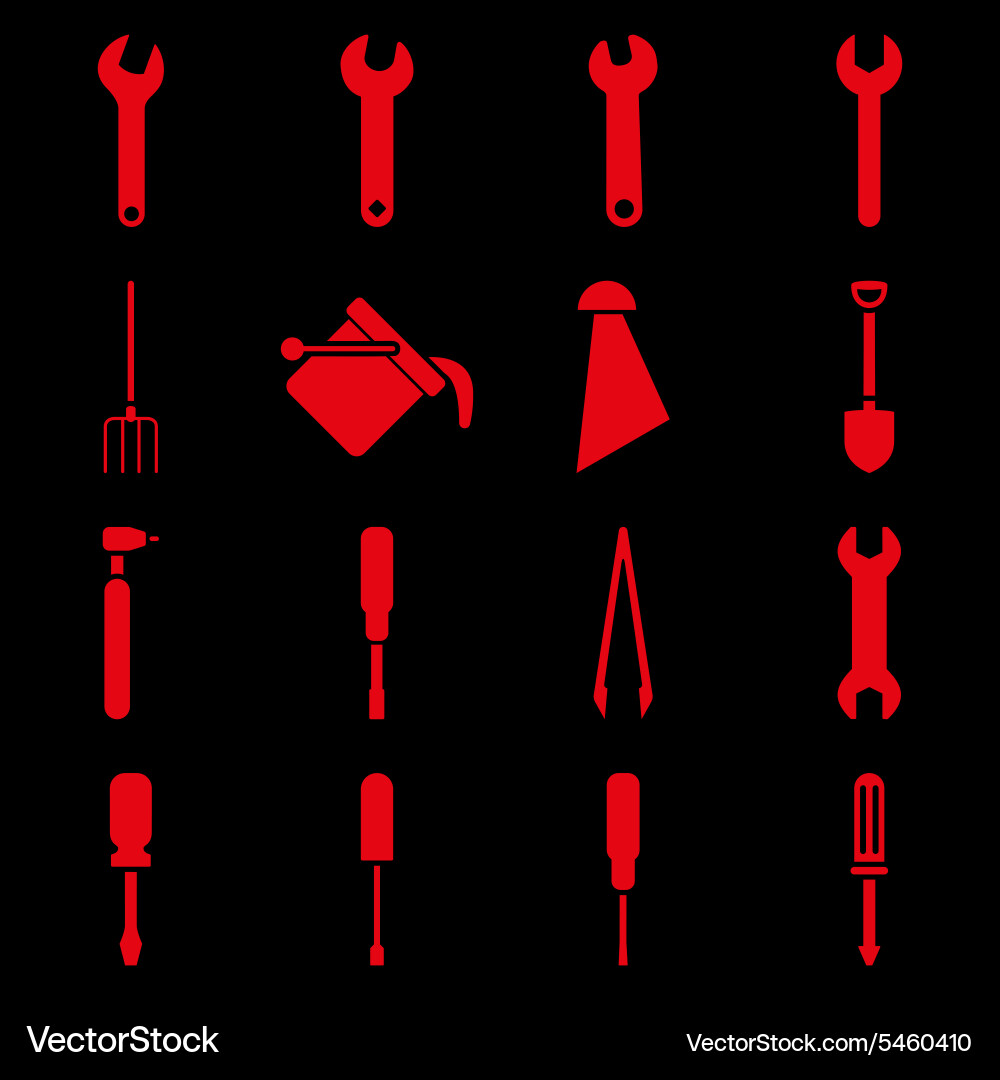 Instruments and tools icon set vector image
