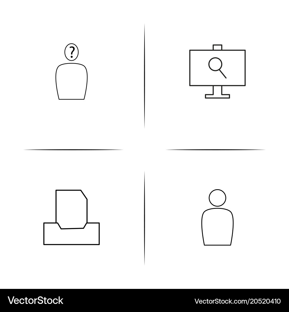 Internet of things simple linear icons set vector image