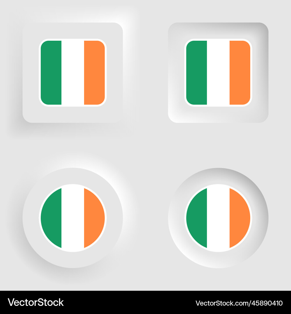 Ireland neumorphic graphic and label set Ireland neumorphic graphic and label set vector image