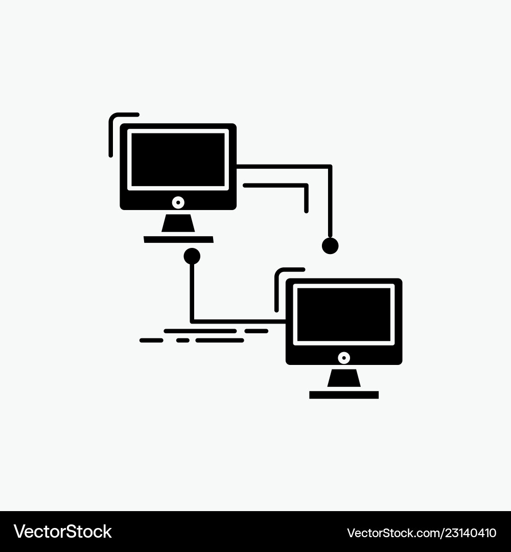 Local lan connection sync computer glyph icon Local lan connection sync computer glyph icon vector image