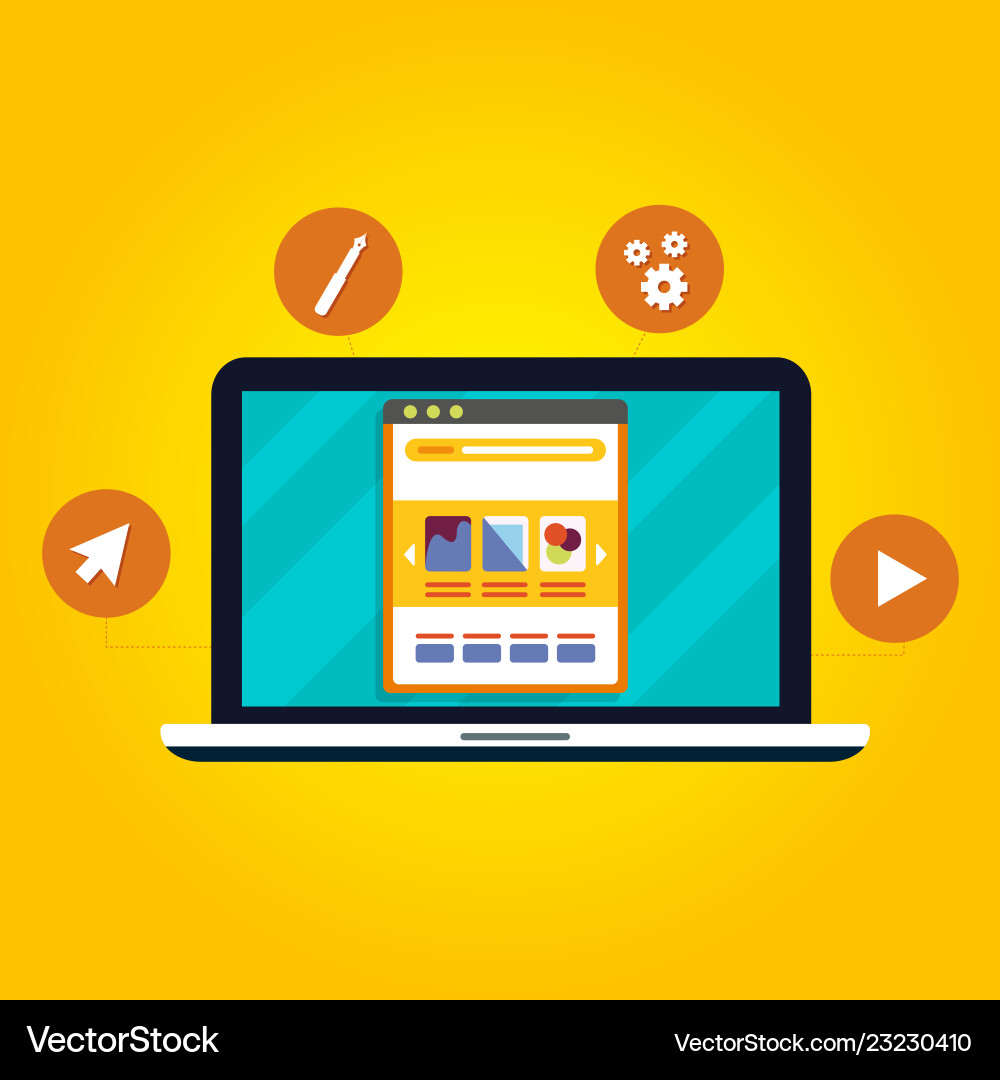 Modern web design concept with flat style vector image