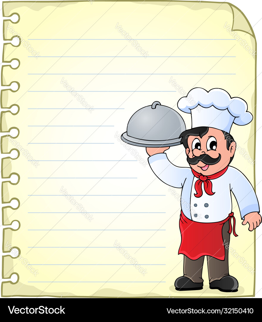 Notepad page with chef theme 1 Notepad page with chef theme 1 vector image