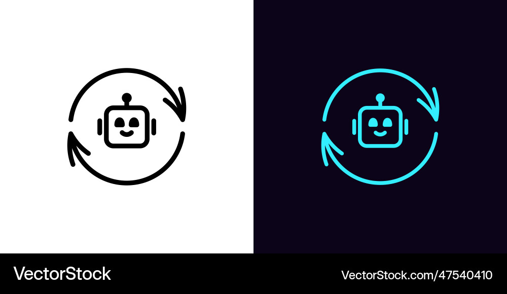 Outline bot update icon with editable stroke Outline bot update icon with editable stroke vector image