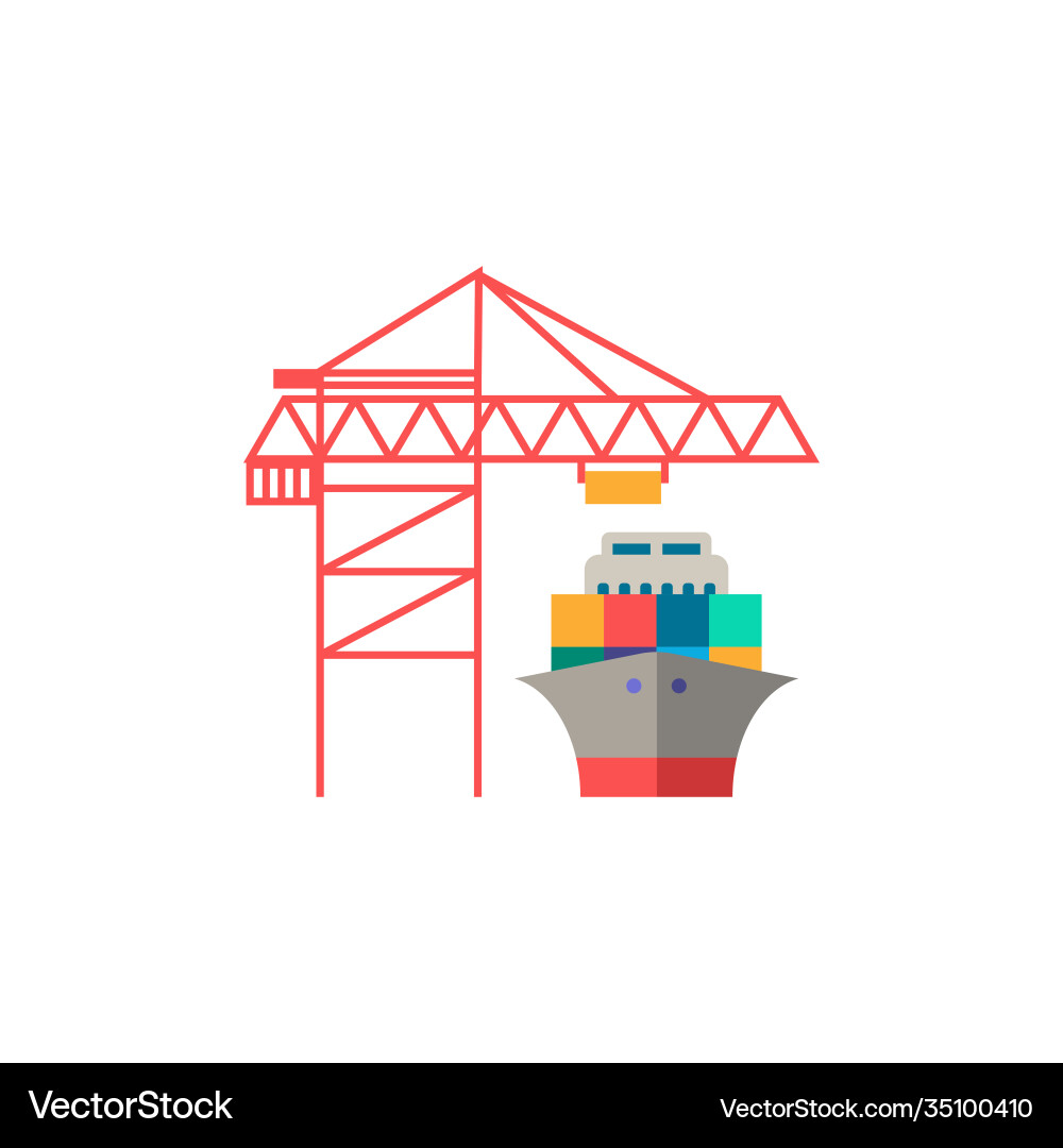 Port crane icon simple element from Port crane icon simple element from vector image