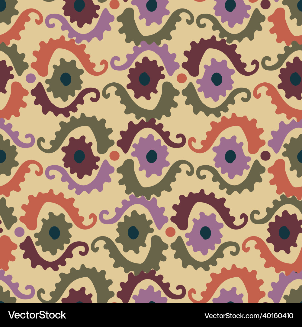 Seamless colorful design pattern botanical Seamless colorful design pattern botanical vector image
