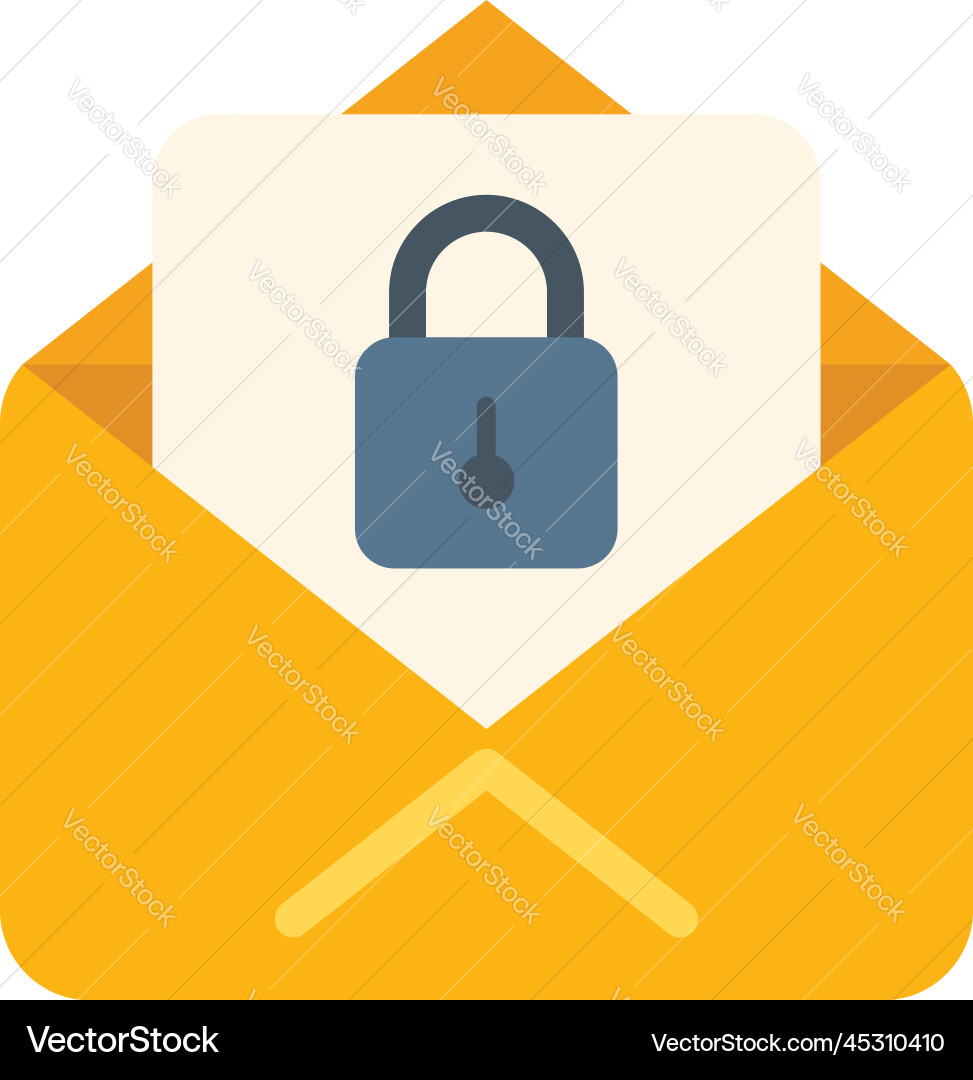 Security mail icon flat page log Security mail icon flat page log vector image