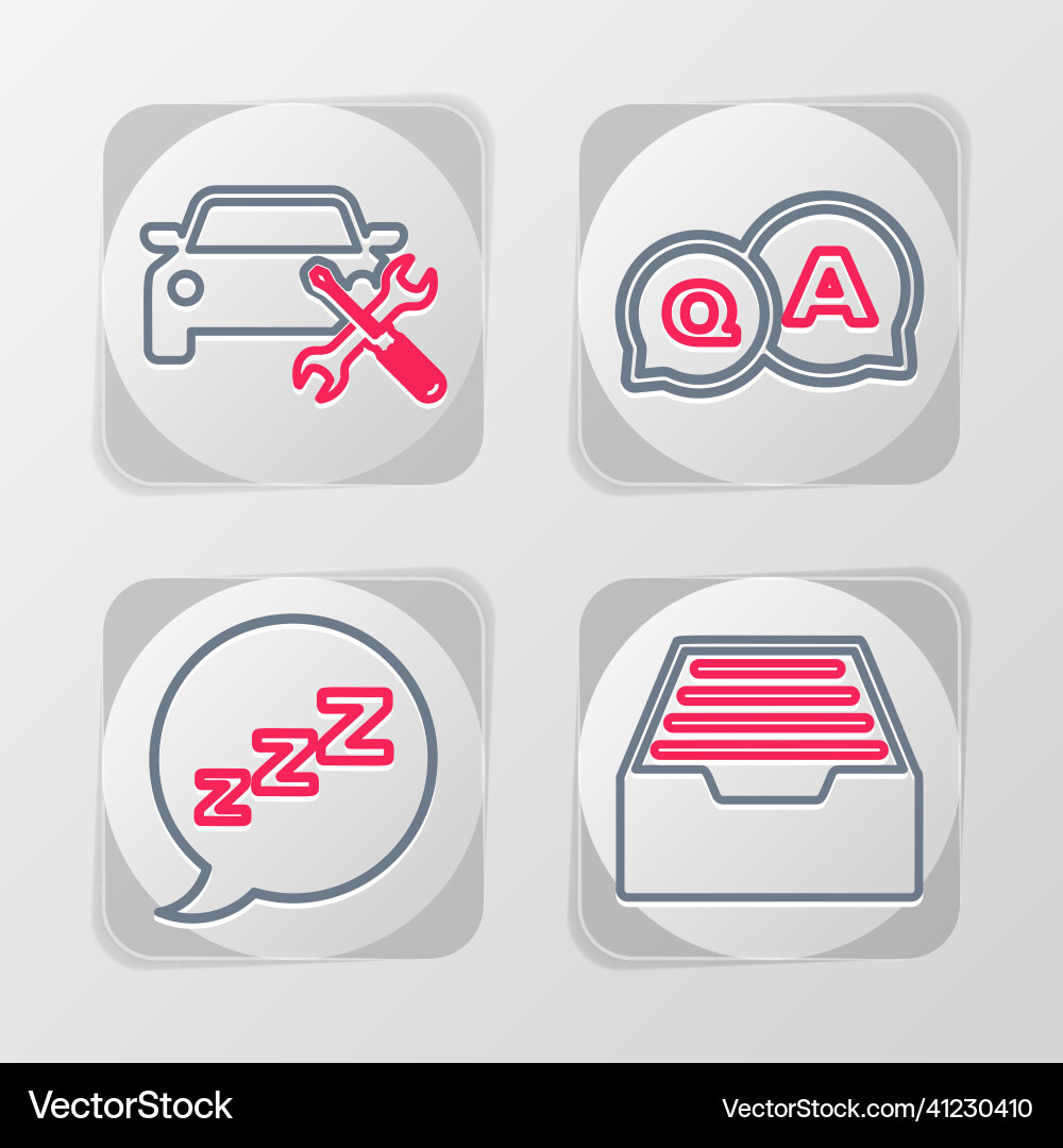 Set line drawer with documents speech bubble Set line drawer with documents speech bubble vector image