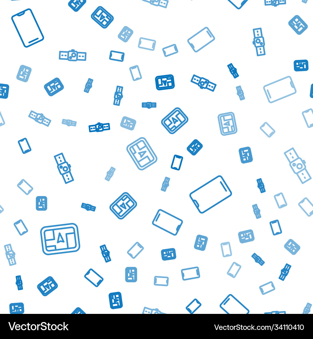Set line gps device with map smartphone mobile vector image