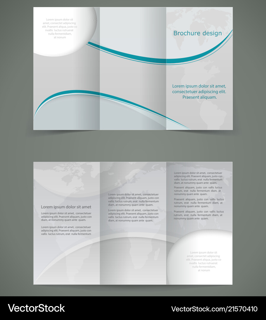 Silber Broschüre Layout-Design Geschäft drei Falten Silber Broschüre Layout-Design Geschäft drei Falten vektorbild