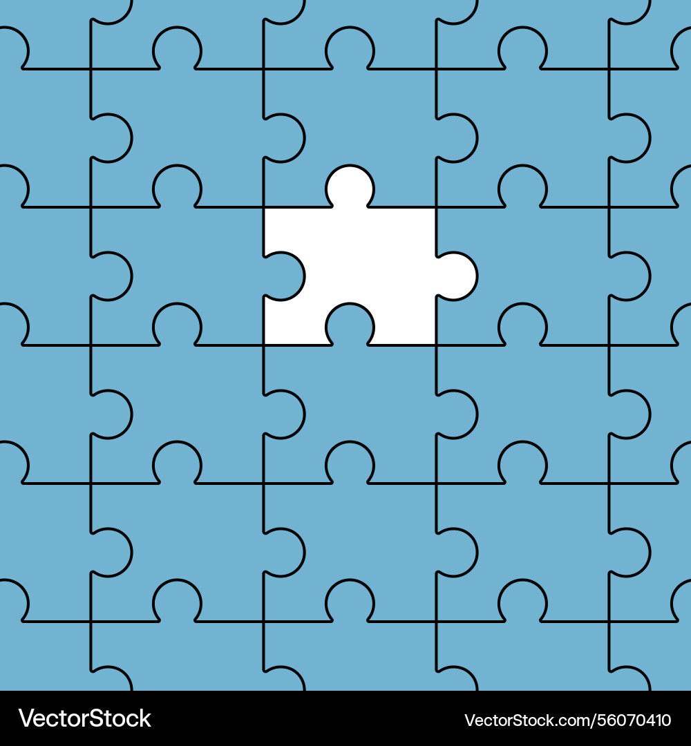 Solving the puzzle with missing piece concept Vector Image