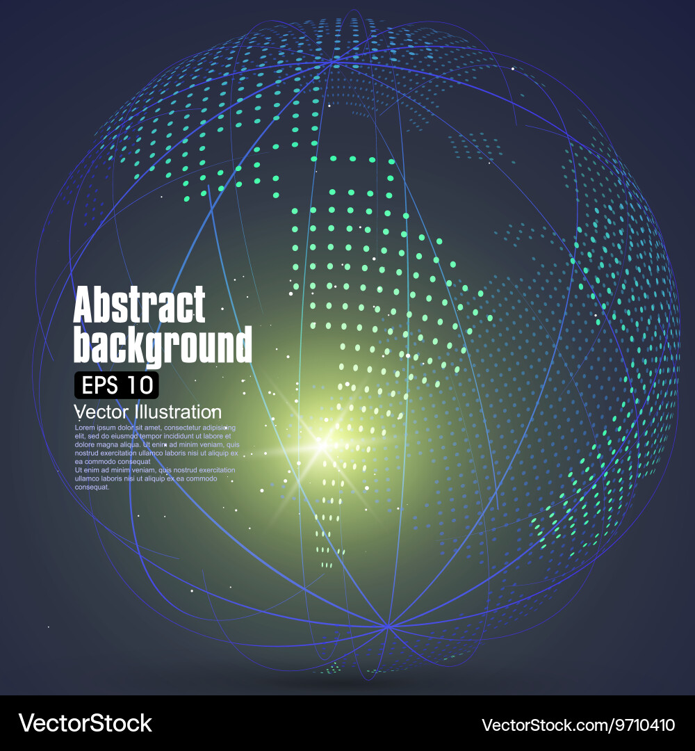 Three-dimensional abstract planet dots vector image