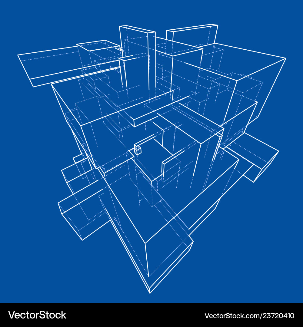 Wireframe boxes sketch style Wireframe boxes sketch style vector image