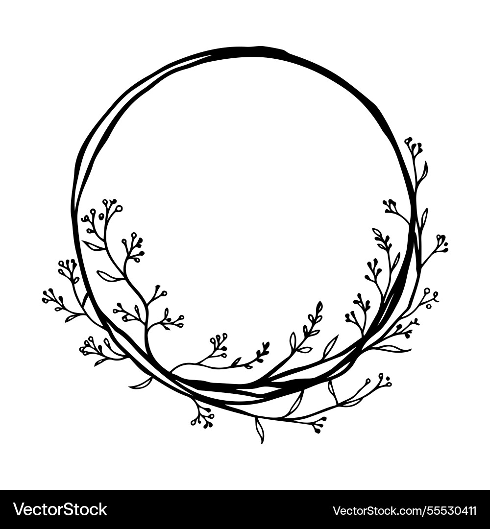 A simple yet elegant circular botanical frame A simple yet elegant circular botanical frame Vector Image