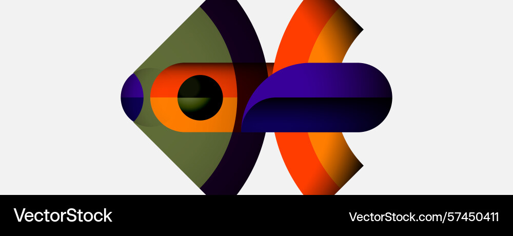 Abstract shapes overlap creating dynamic Vector Image