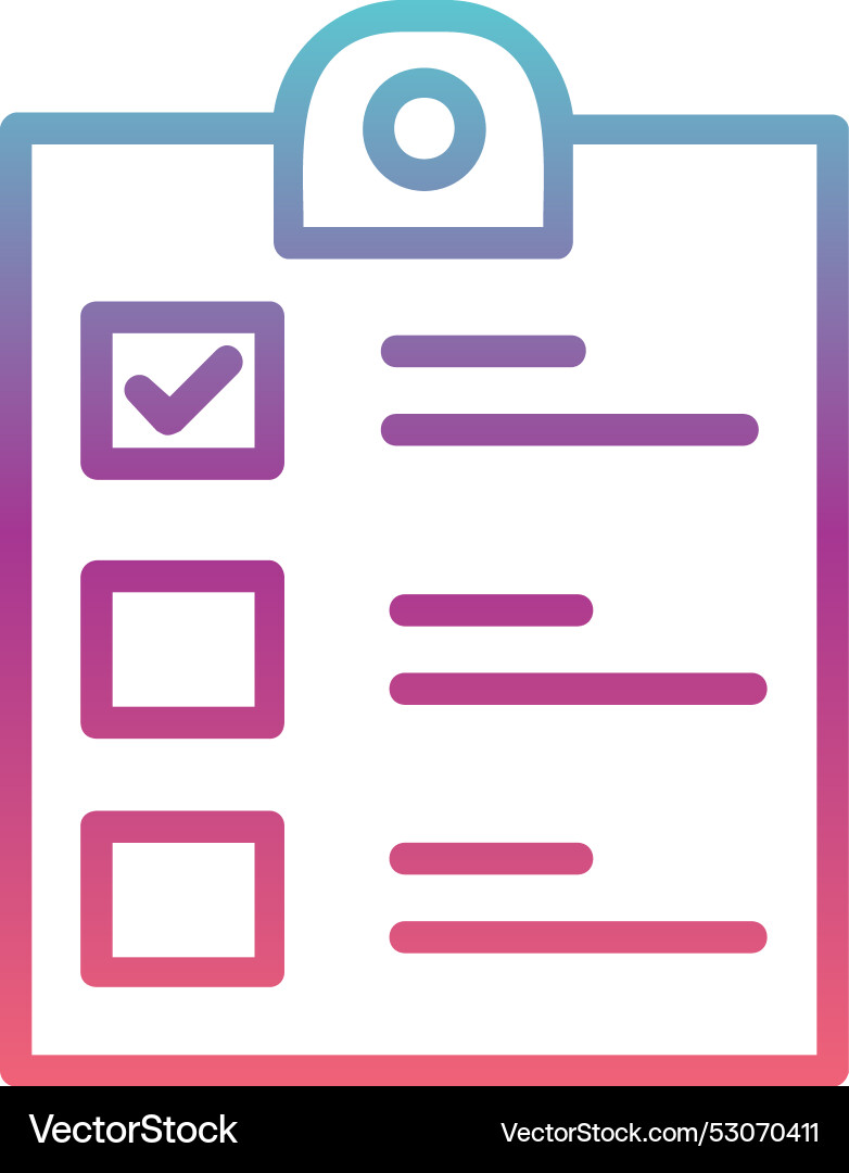 Checklist line gradient design Vector Image
