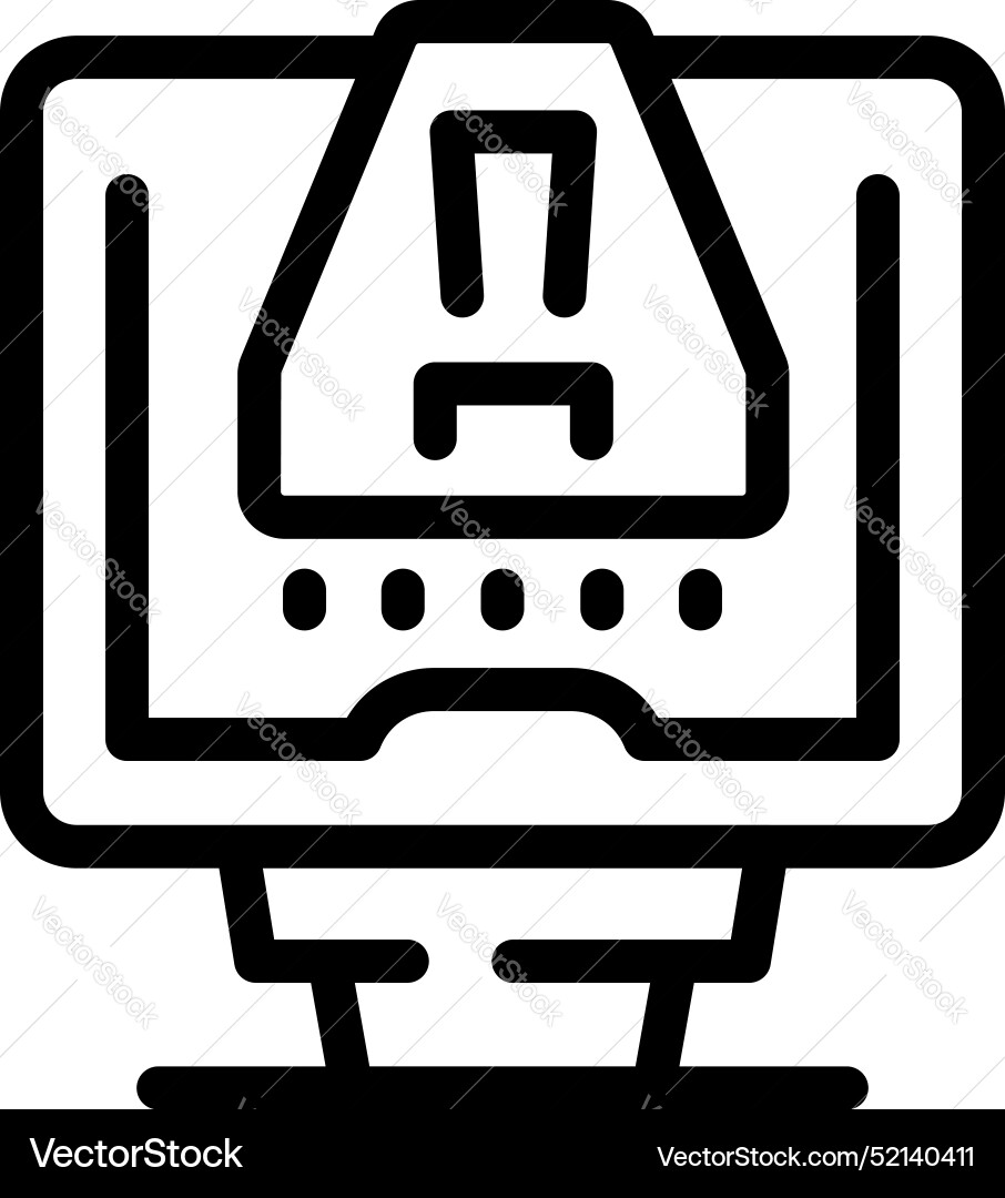 Computer sending a warning notification icon Computer sending a warning notification icon vector image