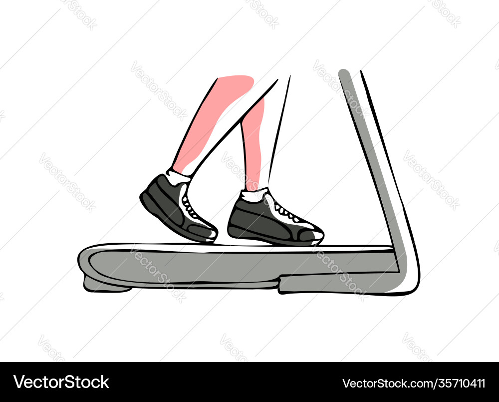 Drawn isolated image with feet running Drawn isolated image with feet running vector image