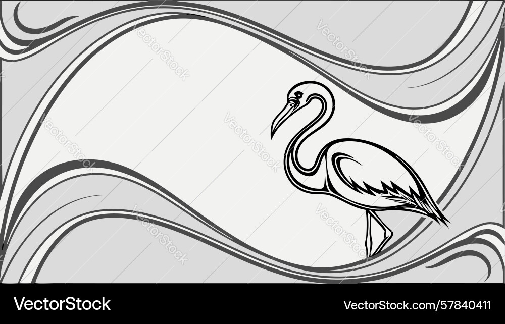 Elegant flamingo bird with abstract background Vector Image