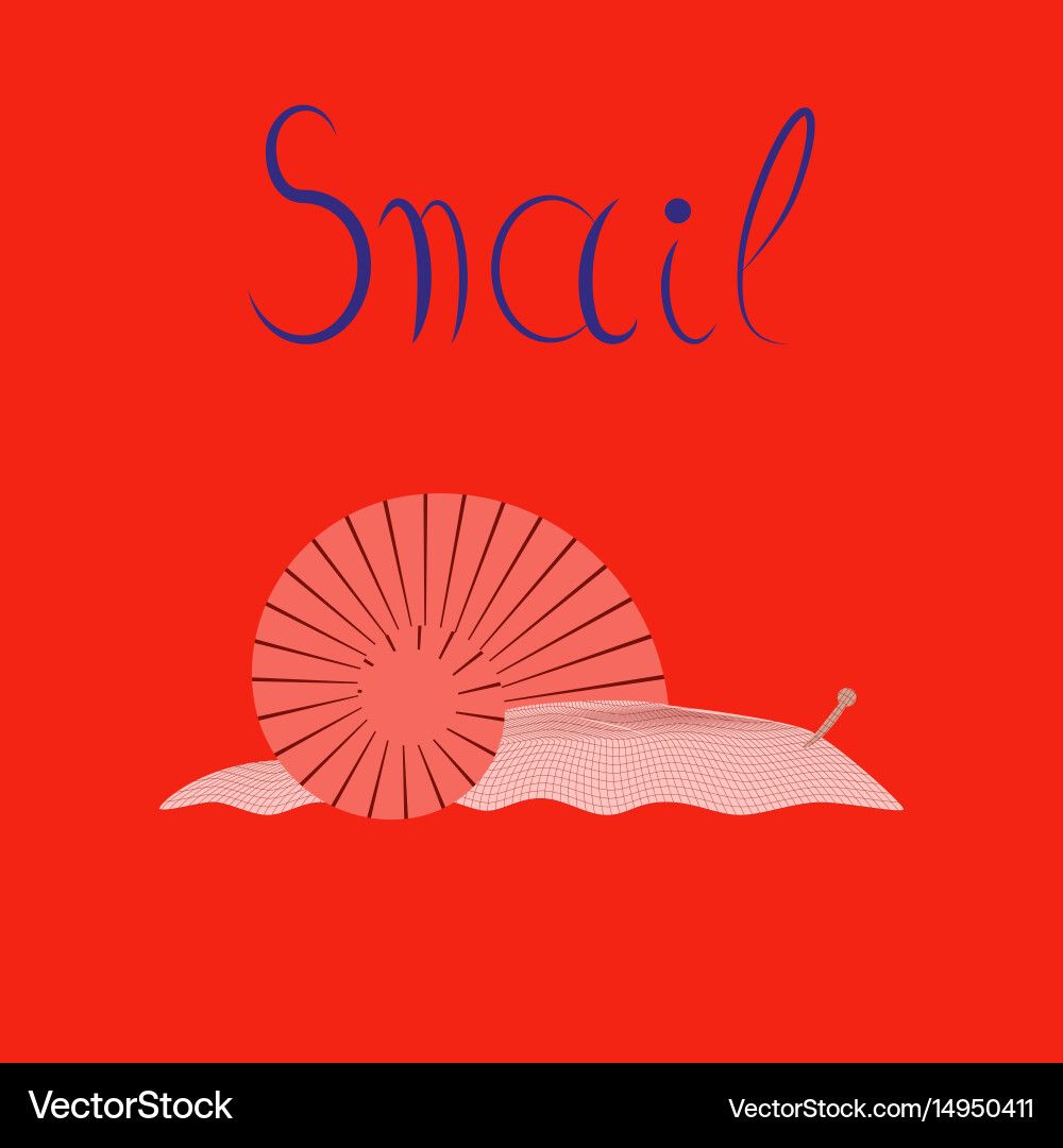 Flat on background snail Vector Image