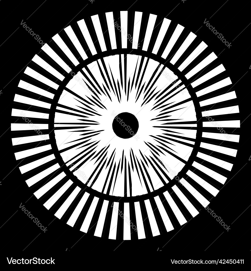 Geometric circle element with dashed lines radial Geometric circle element with dashed lines radial Vector Image