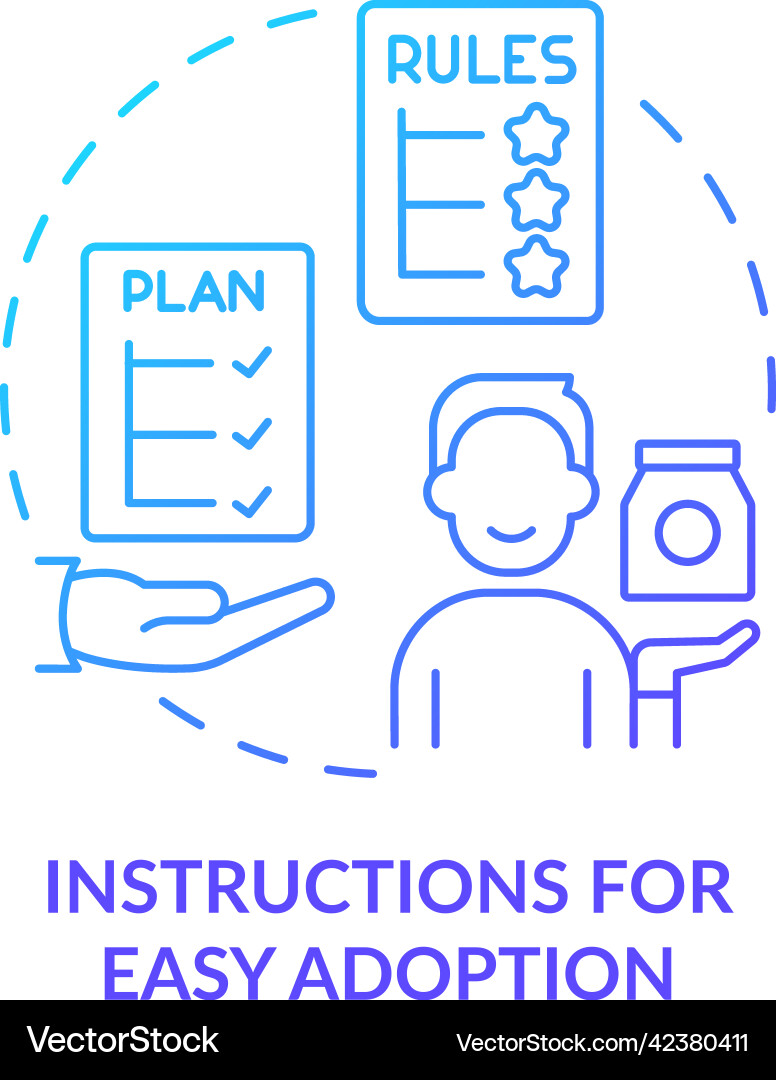 Instructions for easy adoption blue gradient Instructions for easy adoption blue gradient vector image