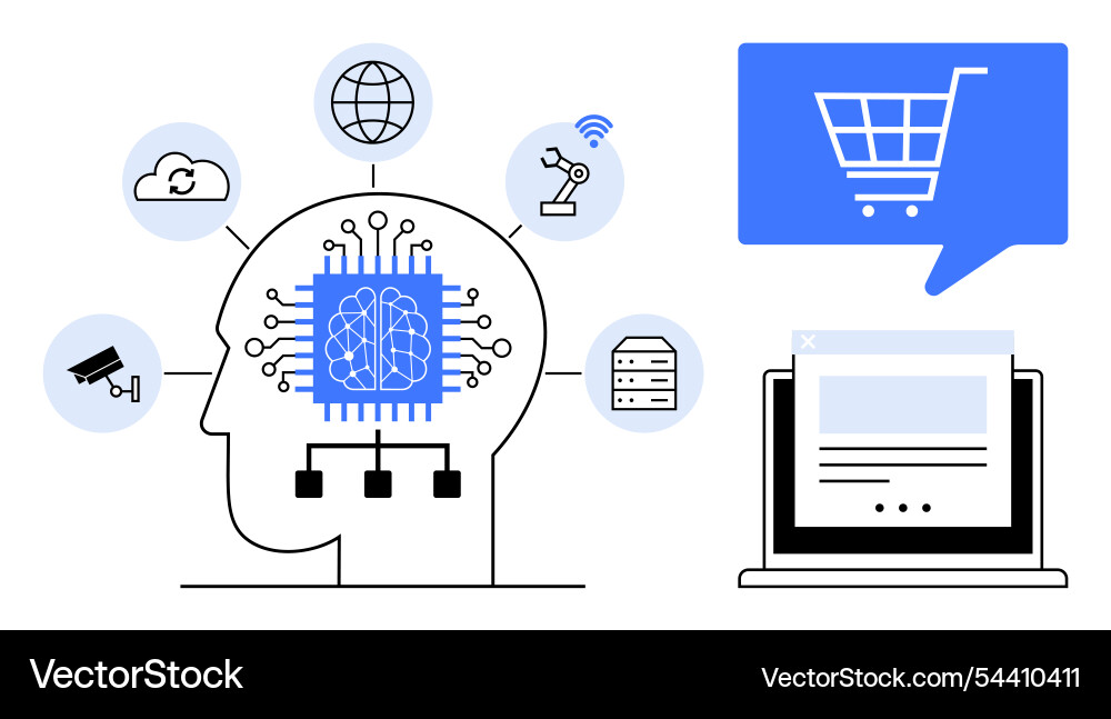 Künstliche Intelligenz mit verschiedenen Künstliche Intelligenz mit verschiedenen vektorbild