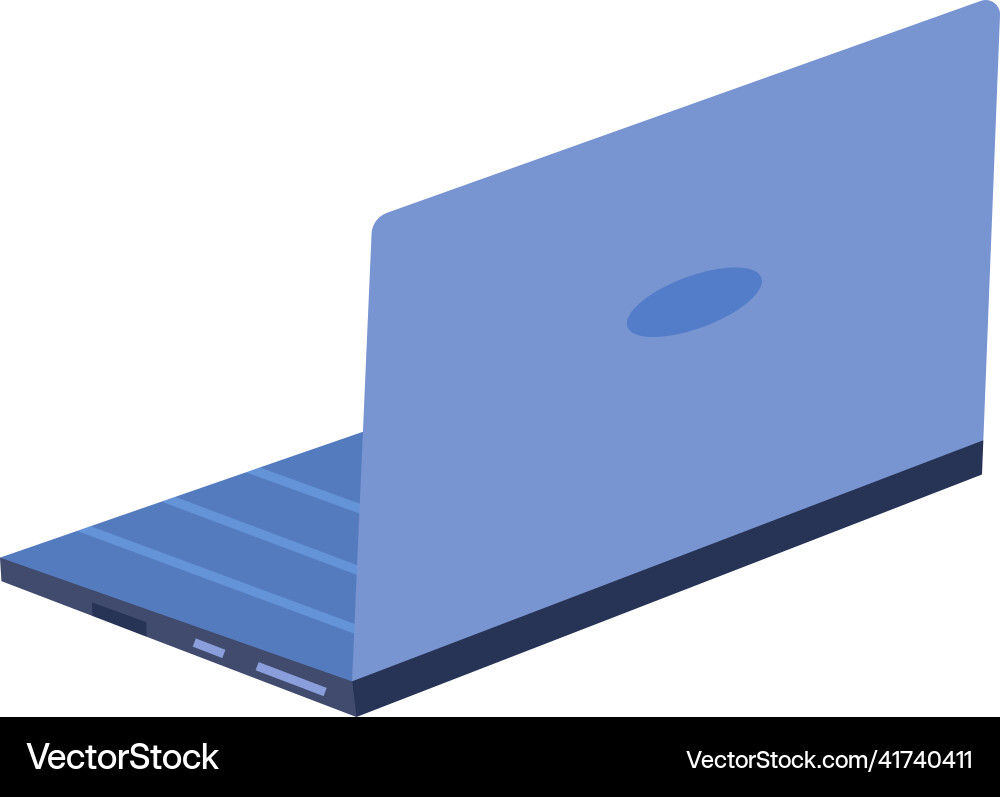 Laptop icon blue mobile computer open notebook Laptop icon blue mobile computer open notebook vector image