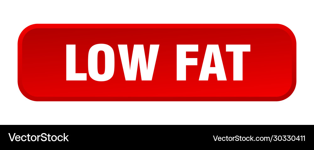 Low fat button square 3d push Vector Image