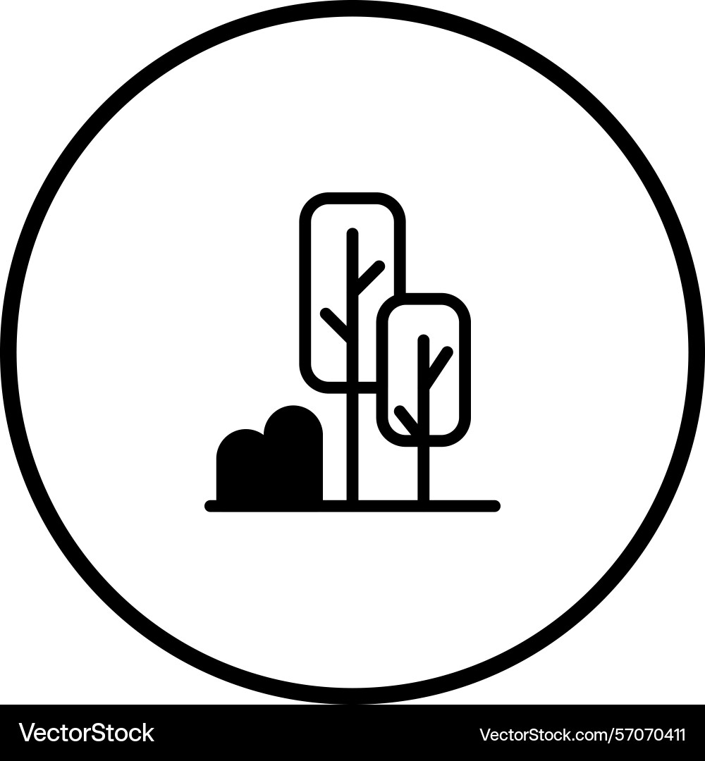 Minimalist tree icon design in a circular frame Minimalist tree icon design in a circular frame vector image
