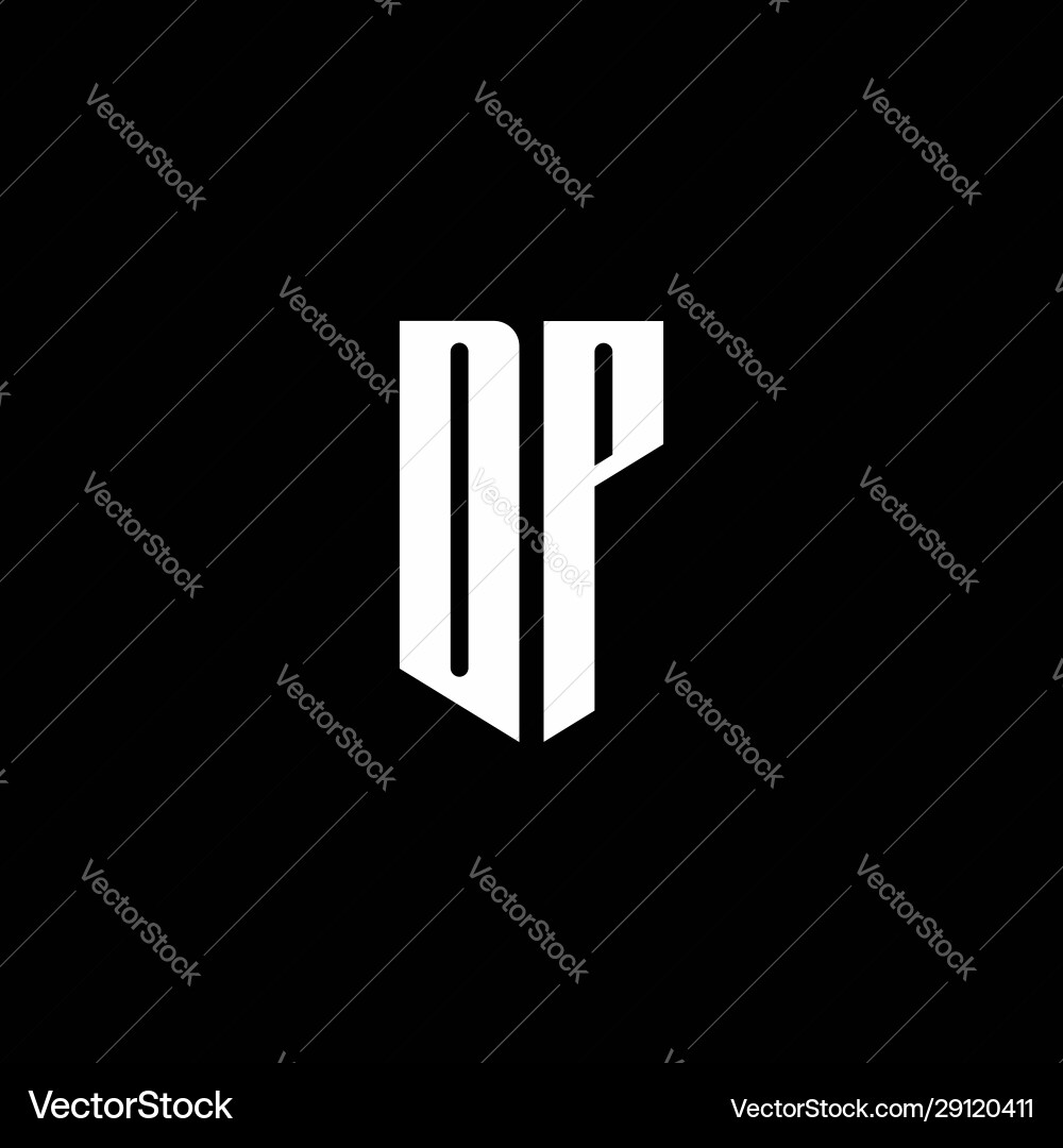 Monogram Logo - DP Initial Emblem vector image