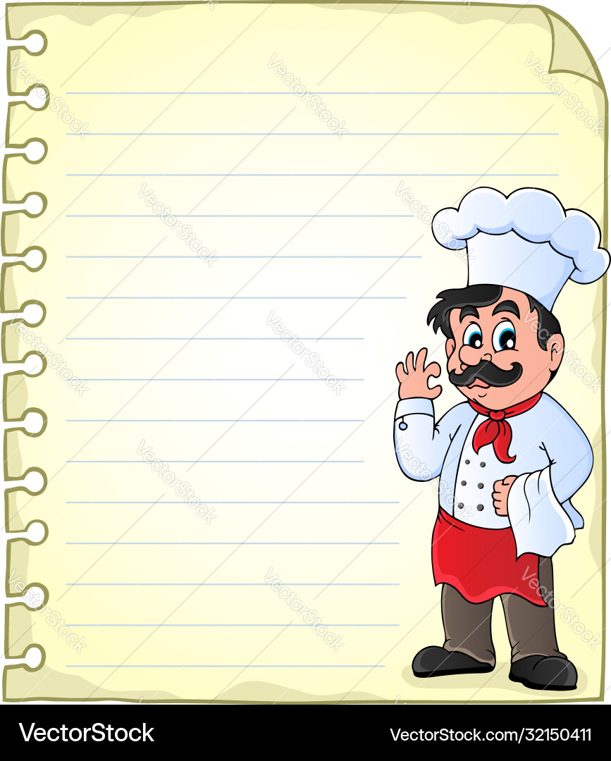 Notepad page with chef theme 2 vector image