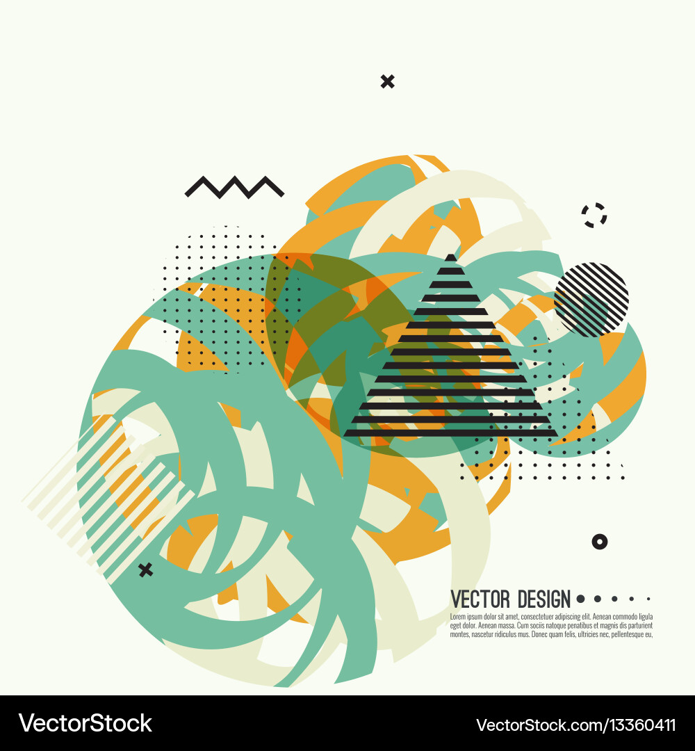 Retro Geometric Pattern Background Vector Image