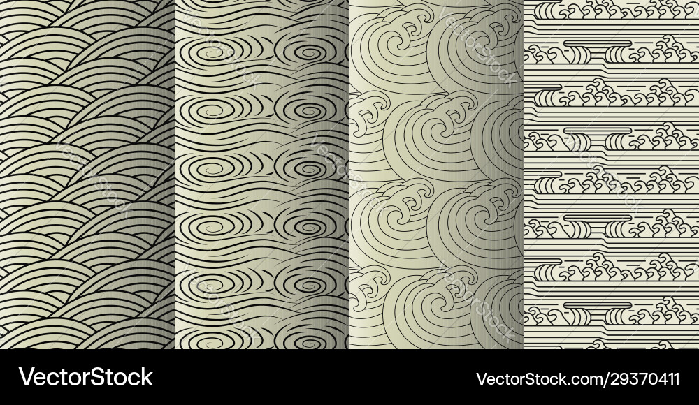 Sea waves and tide line seamless pattern Vector Image