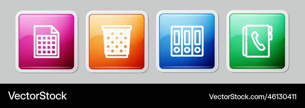 Set line file document trash can office folders Set line file document trash can office folders vector image