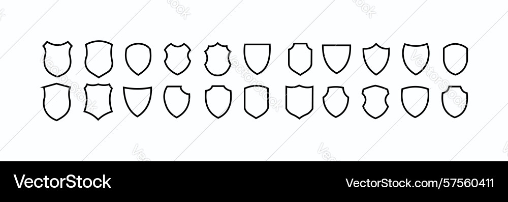 Shield icon is a linear style with editable stroke Shield icon is a linear style with editable stroke vector image